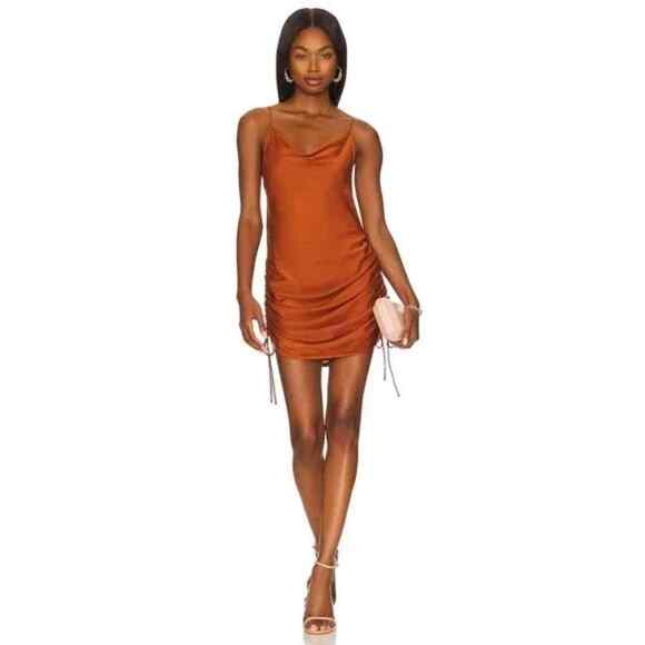 Free People Mini Slip Dress Small New with Tags Drawstring Sides Cinnaber - Picture 4 of 8